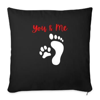 Chiens promener chiens Meilleur amis - Housse de coussin décorative 45 x 45 cm - noir - Devant