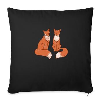 Fuchs Waldtiere Naturschützer Klimaschutz - Sofakissenbezug 45 x 45 cm - Schwarz - Vorne