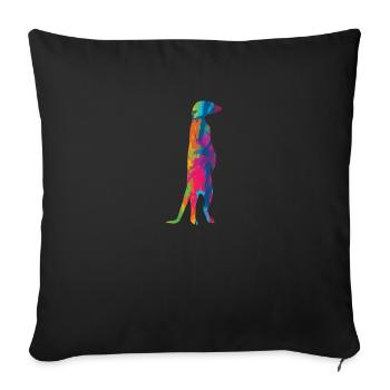 Meerkat - Sofa pillowcase 17,3'' x 17,3'' (45 x 45 cm) - black - Front