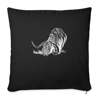 Highland cattle - Sofa pillowcase 17,3'' x 17,3'' (45 x 45 cm) - black - Front