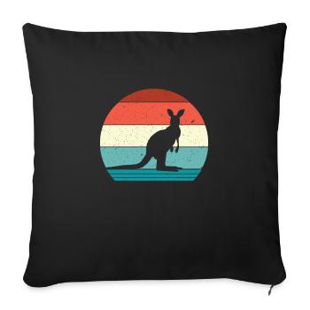 Kangourou Marsupial Kangourou Mammifères - Housse de coussin décorative 45 x 45 cm - noir - Devant