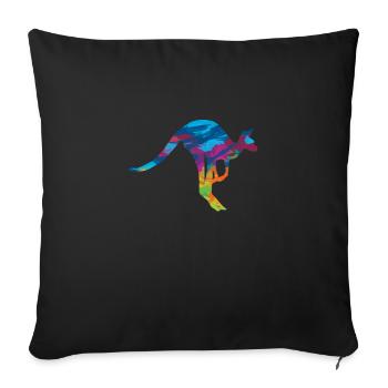 Kangourou Marsupial Kangourou Mammifères - Housse de coussin décorative 45 x 45 cm - noir - Devant