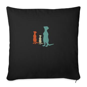 Meerkat - Sofa pillowcase 17,3'' x 17,3'' (45 x 45 cm) - black - Front