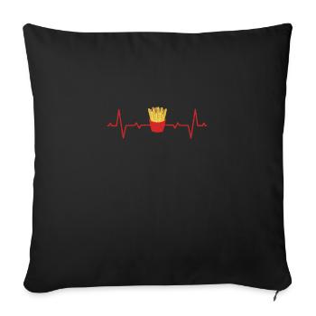 Frites Frites Frites Frites Restauration rapide - Housse de coussin décorative 45 x 45 cm - noir - Devant