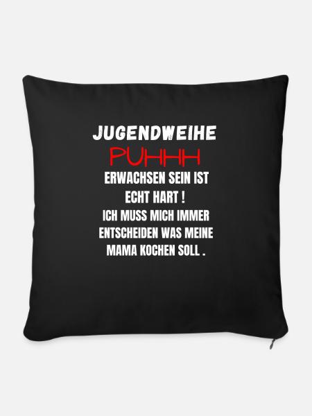 Jugendweihe 2021 | Lustiges Jugendweihe Geschenk - Sofakissenbezug 45 x 45 cm - Schwarz