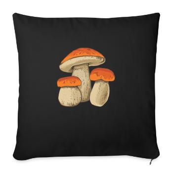 Mushroom Picker Mushrooms Mushrooms Porcini Mushrooms Mushroom Seekers - Sofa pillowcase 17,3'' x 17,3'' (45 x 45 cm) - black - Front