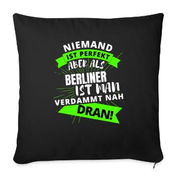 Berlin , Berliner , Hauptstadt, BERLIN Deutschland - Sofakissenbezug 45 x 45 cm - Schwarz - Vorne