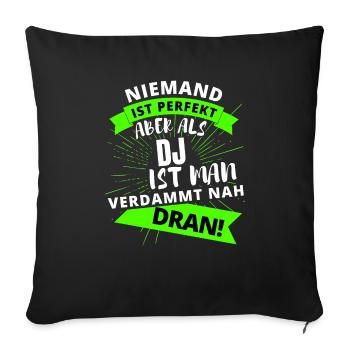 Spiel meine Musik DJ! Musik Techno Rave Design - Sofakissenbezug 45 x 45 cm - Schwarz - Vorne