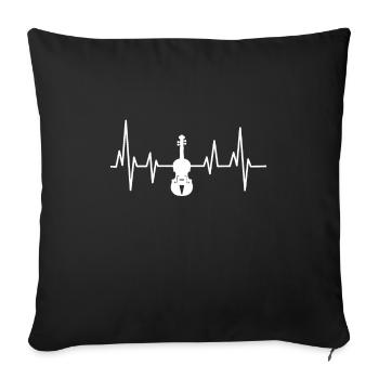Violin Frequency Orchestra Music Violin Heartbeat - Sofa pillowcase 17,3'' x 17,3'' (45 x 45 cm) - black - Front