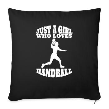 Handball filles handball féminin handball femmes handball - Housse de coussin décorative 45 x 45 cm - noir - Devant