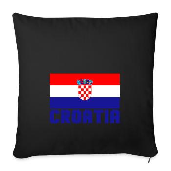 Croatia - Sofa pillowcase 17,3'' x 17,3'' (45 x 45 cm) - black - Front