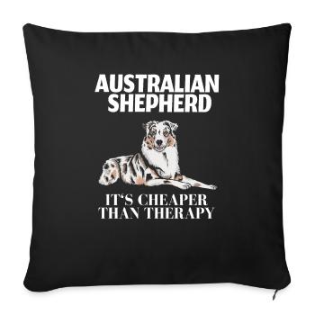 Australian Shepherd - Sofakissenbezug 45 x 45 cm - Schwarz - Vorne