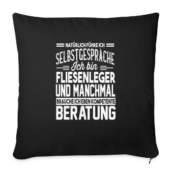 Fliesenleger Handwerker Plattenleger - Sofakissenbezug 45 x 45 cm - Schwarz - Vorne