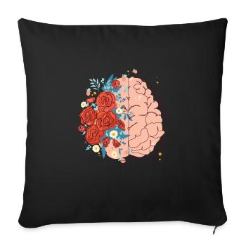 Gehirn - Sofakissenbezug 45 x 45 cm - Schwarz - Vorne
