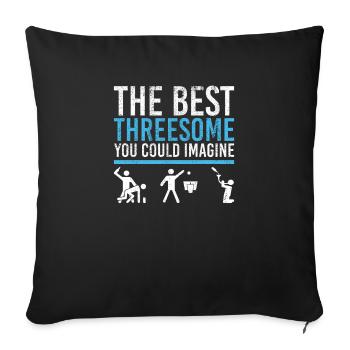 Drinking Games Booze Lustig Festival Beer Threesome - Sofa pillowcase 17,3'' x 17,3'' (45 x 45 cm) - black - Front
