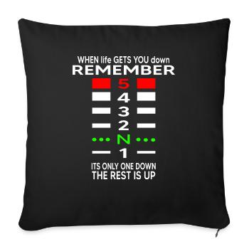 motorcycle biker moped mz one down four up S5 rider - Sofa pillowcase 17,3'' x 17,3'' (45 x 45 cm) - black - Front