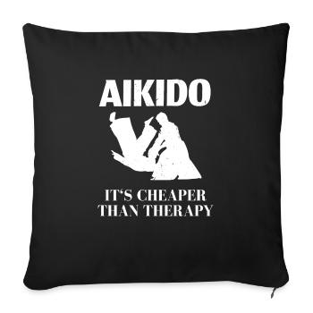 Combattant d’Aïkido - Housse de coussin décorative 45 x 45 cm - noir - Devant