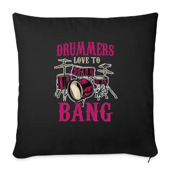 Schlagzeuger Drums - Sofakissenbezug 45 x 45 cm - Schwarz - Vorne