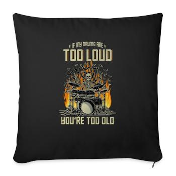 Batterie Batteur - Housse de coussin décorative 45 x 45 cm - noir - Devant