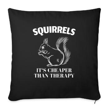 Tamia écureuil - Housse de coussin décorative 45 x 45 cm - noir - Devant