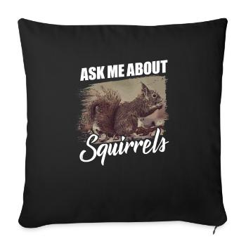Écureuil - Housse de coussin décorative 45 x 45 cm - noir - Devant