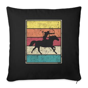 Tiro con arco de caballos - Housse de coussin décorative 45 x 45 cm - noir - Devant