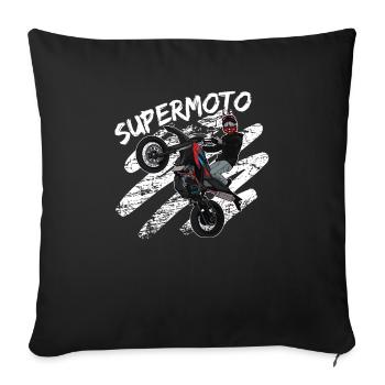 Supermotard / Supermotard / Supermotard Wheelie - Housse de coussin décorative 45 x 45 cm - noir - Devant