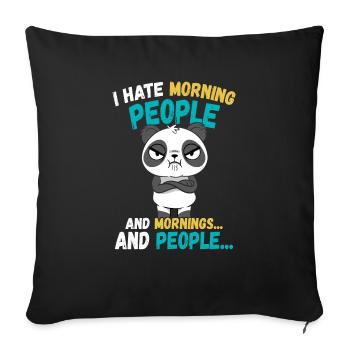 Panda Funny Animals Sayings - Sofa pillowcase 17,3'' x 17,3'' (45 x 45 cm) - black - Front
