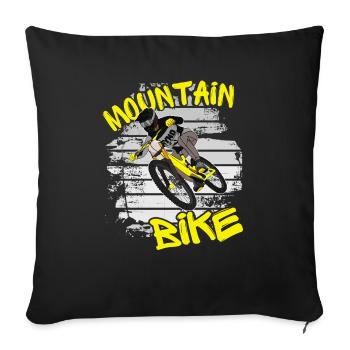 Mountainbiker / MTB Downhill Fahrrad Sprüche Bike - Sofakissenbezug 45 x 45 cm - Schwarz - Vorne