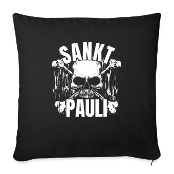 St pauli. St pauli Fan. Paulianer Hamburger fan - Sofakissenbezug 45 x 45 cm - Schwarz - Vorne