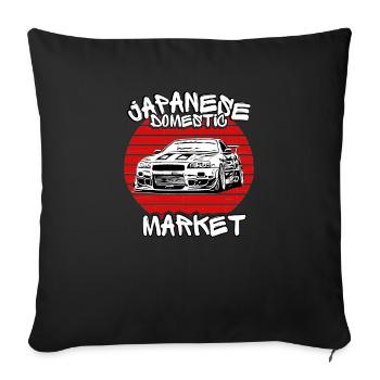 Jdm / Tuning / Turbolader / Felgen / Chiptuning - Sofakissenbezug 45 x 45 cm - Schwarz - Vorne