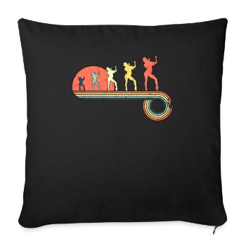 Hiphop Girl Break Dance Music Vintage Puesta de - Housse de coussin décorative 45 x 45 cm - noir - Devant
