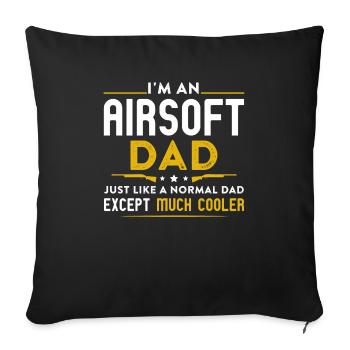 Papa Airsoft - Housse de coussin décorative 45 x 45 cm - noir - Devant