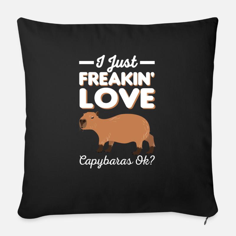 Capybara - Housse de coussin décorative 45 x 45 cm - noir
