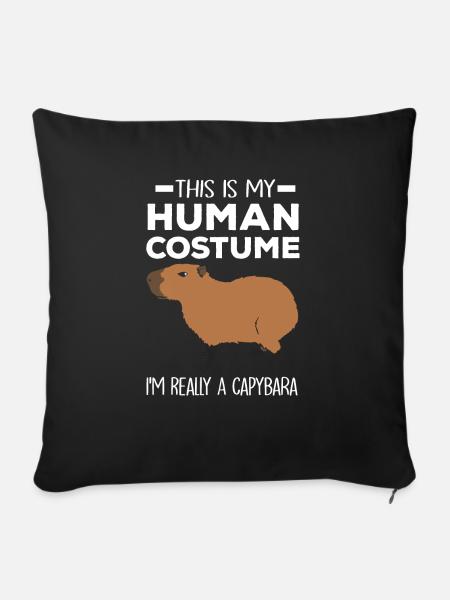 Capybara - Sofakissenbezug 45 x 45 cm - Schwarz