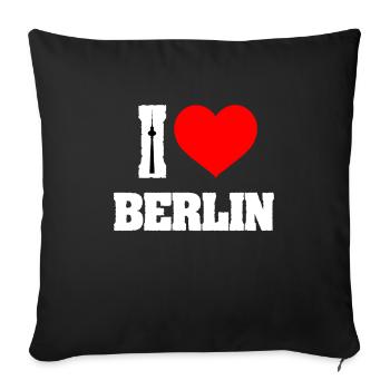 J’adore Berlin Capital Germany Cosmopolitan City - Housse de coussin décorative 45 x 45 cm - noir - Devant