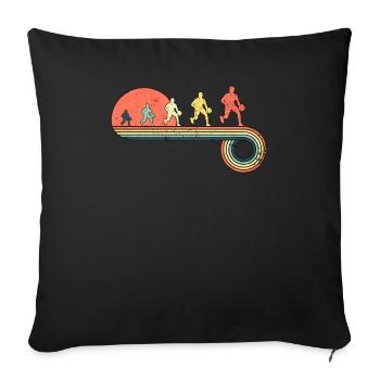 Basketball Dribble Man Vintage Sunset Rainbow - Sofa pillowcase 17,3'' x 17,3'' (45 x 45 cm) - black - Front