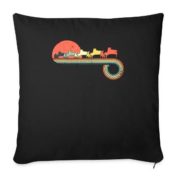 Pianista jugando Piano Retro Vintage Puesta de - Housse de coussin décorative 45 x 45 cm - noir - Devant