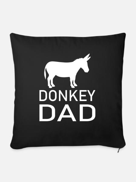 Donkey Esel - Sofakissenbezug 45 x 45 cm - Schwarz