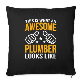 Plumber Plumber - Sofa pillowcase 17,3'' x 17,3'' (45 x 45 cm) - black - Front