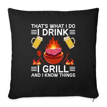 Grill Grill Summer Barbecue Beer Dicton - Housse de coussin décorative 45 x 45 cm - noir - Devant