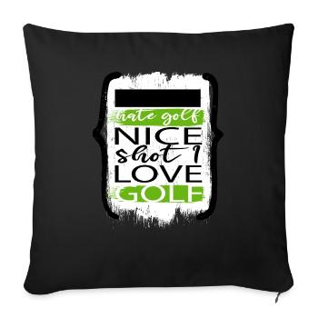 balle de golf cadeau d’anniversaire idée golfmom - Housse de coussin décorative 45 x 45 cm - noir - Devant