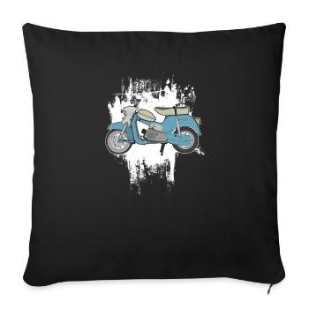 DS50 / Schwalbenfahrer / Ostalgie / Mofa Oldtimer - Sofa pillowcase 17,3'' x 17,3'' (45 x 45 cm) - black - Front