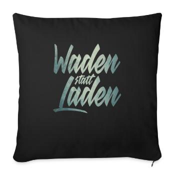 Waden statt Laden Fahrrad E-Bike Radtrikot - Sofakissenbezug 45 x 45 cm - Schwarz - Vorne