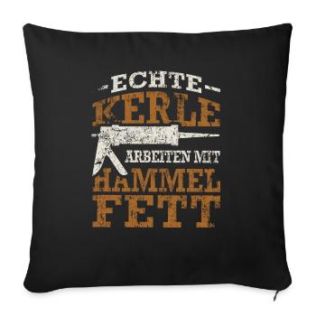 Fließenleger Silikon Hammelfett Spruch Geschenk - Sofakissenbezug 45 x 45 cm - Schwarz - Vorne