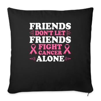 Sensibilisation au cancer du sein Survivantes du cancer - Housse de coussin décorative 45 x 45 cm - noir - Devant