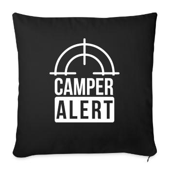 Camper Alert Gaming Streamer Gamer Warzone Zocker - Sofakissenbezug 45 x 45 cm - Schwarz - Vorne