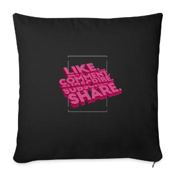 Like Comments Subscribe Share Bloger - Sofa pillowcase 17,3'' x 17,3'' (45 x 45 cm) - black - Front