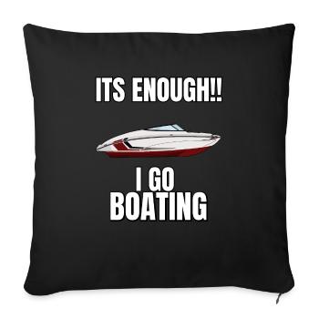 Régate de bateaux . Yacht à moteur à moteur. Yacht à voile - Housse de coussin décorative 45 x 45 cm - noir - Devant