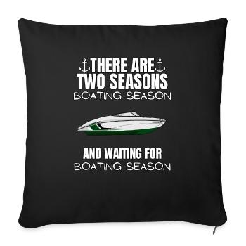 Régate de bateaux . Yacht à moteur à moteur. Yacht à voile - Housse de coussin décorative 45 x 45 cm - noir - Devant